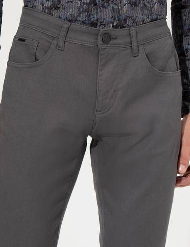 Koyu Gri Slim Fit Kanvas Pantolon