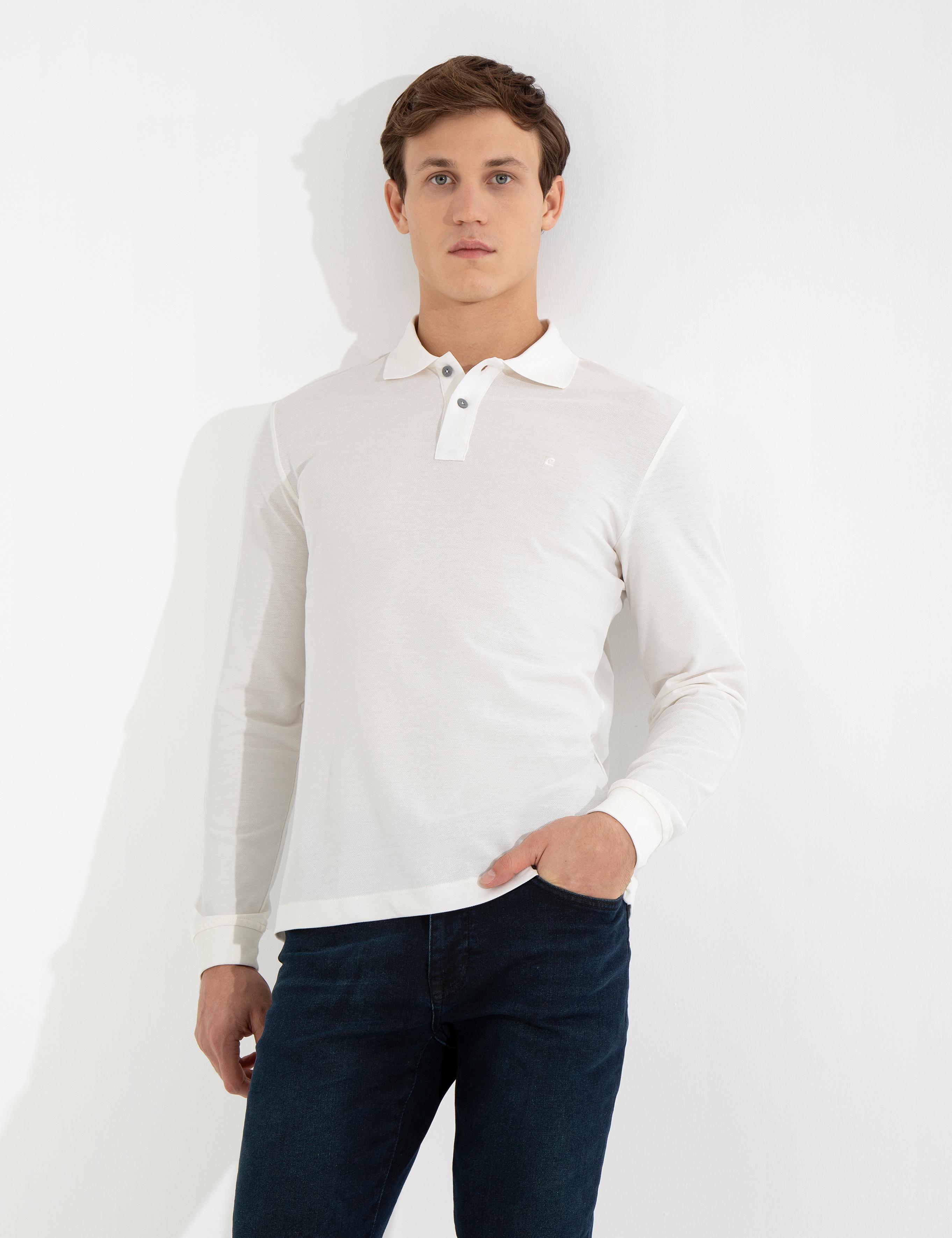 Ekru Slim Fit Sweatshirt