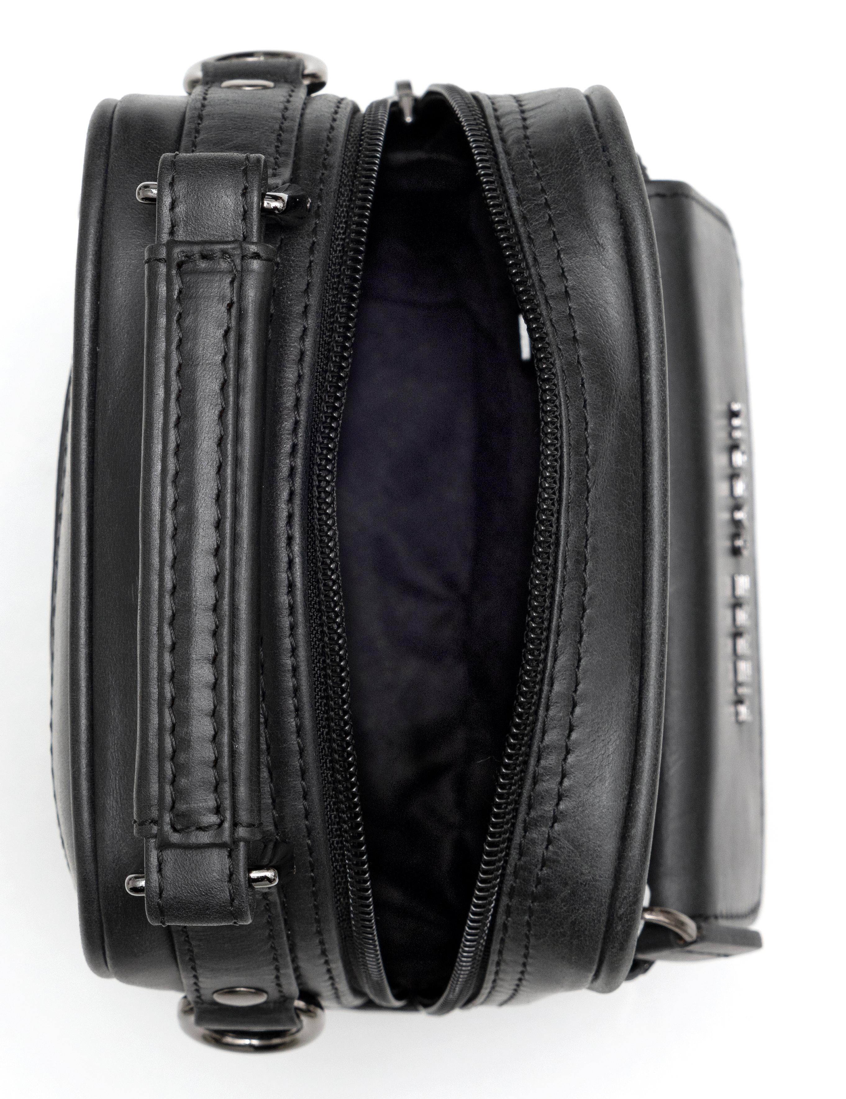 Erkek Gri Deri Askılı El Çantası