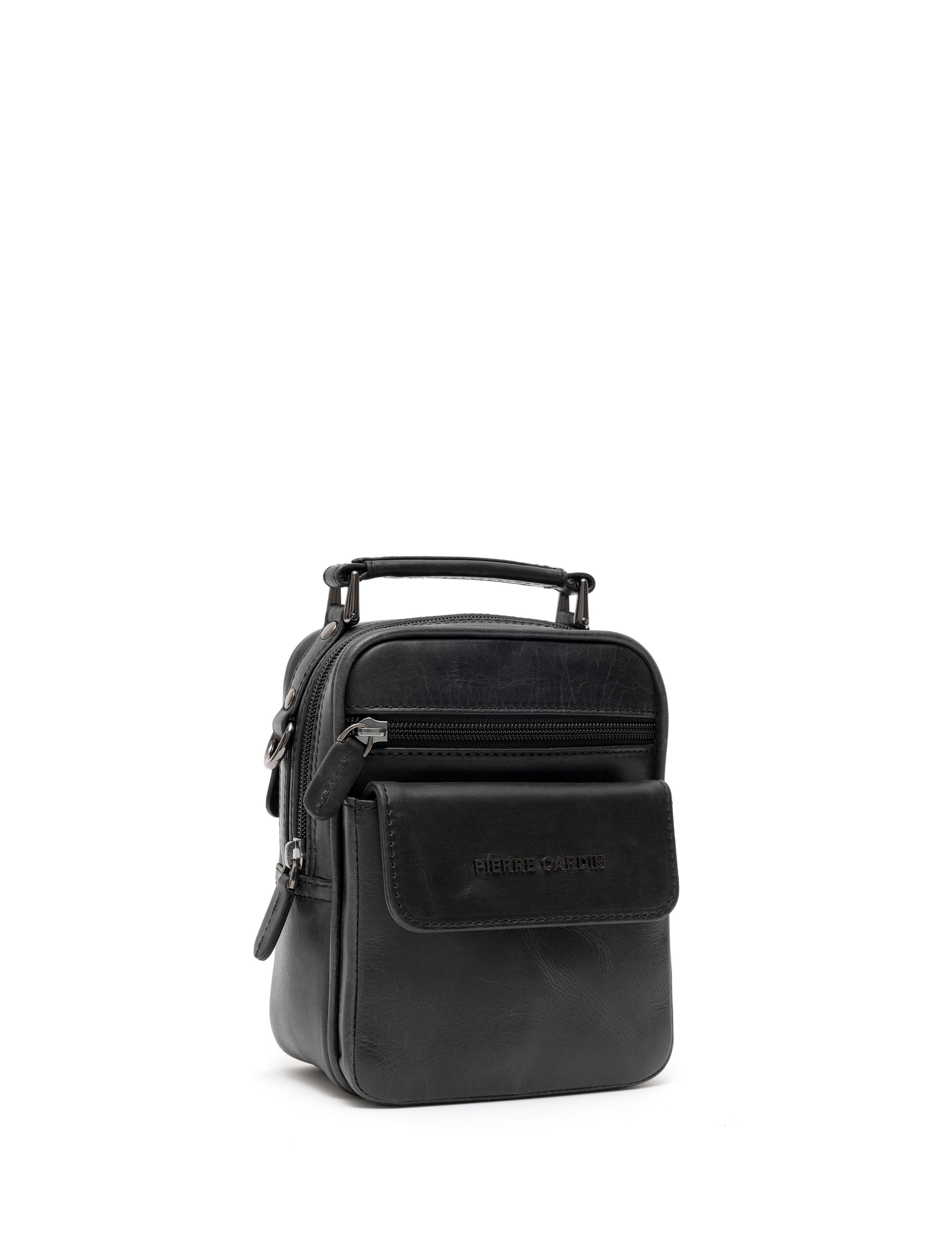 Erkek Gri Deri Askılı El Çantası