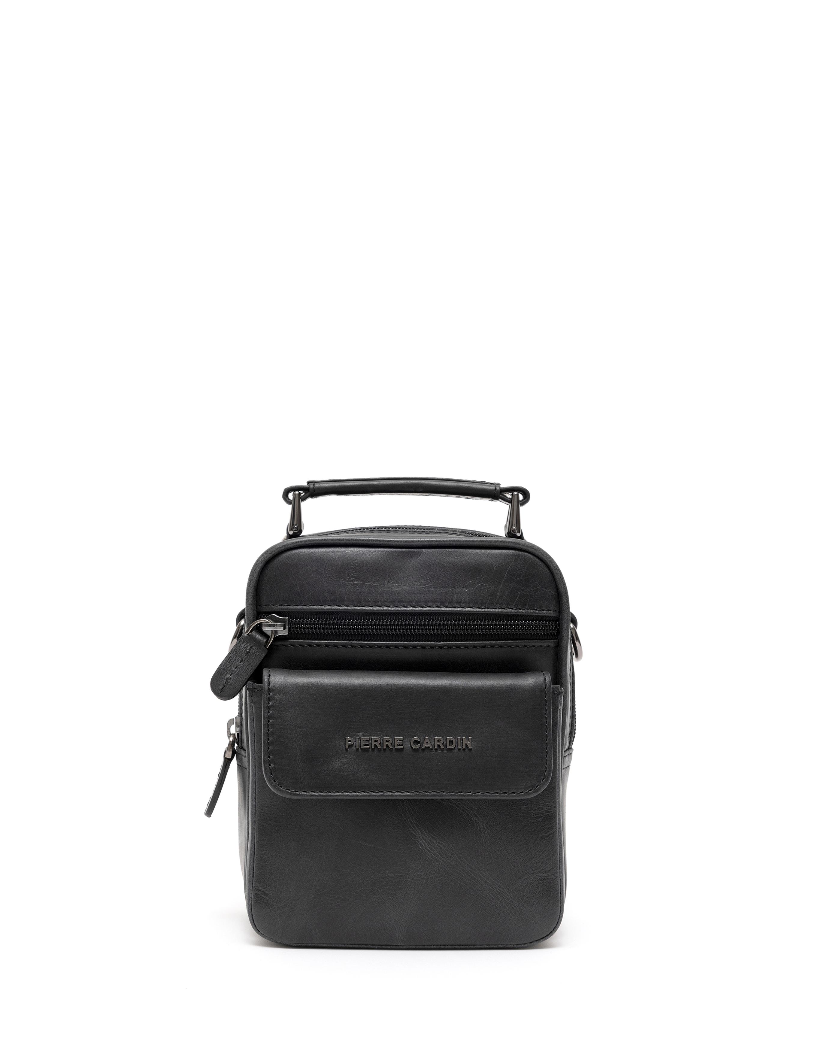 Erkek Gri Deri Askılı El Çantası