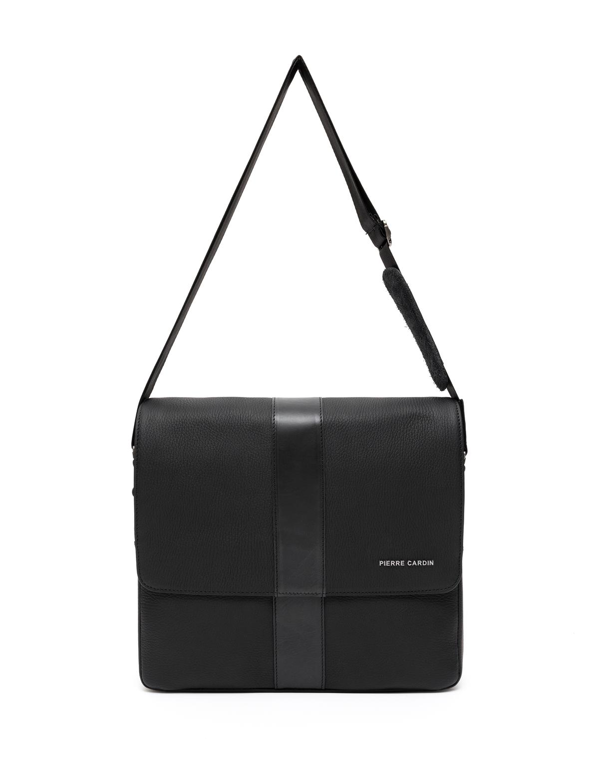 Erkek Siyah Deri Omuz Çantası - 50266866001