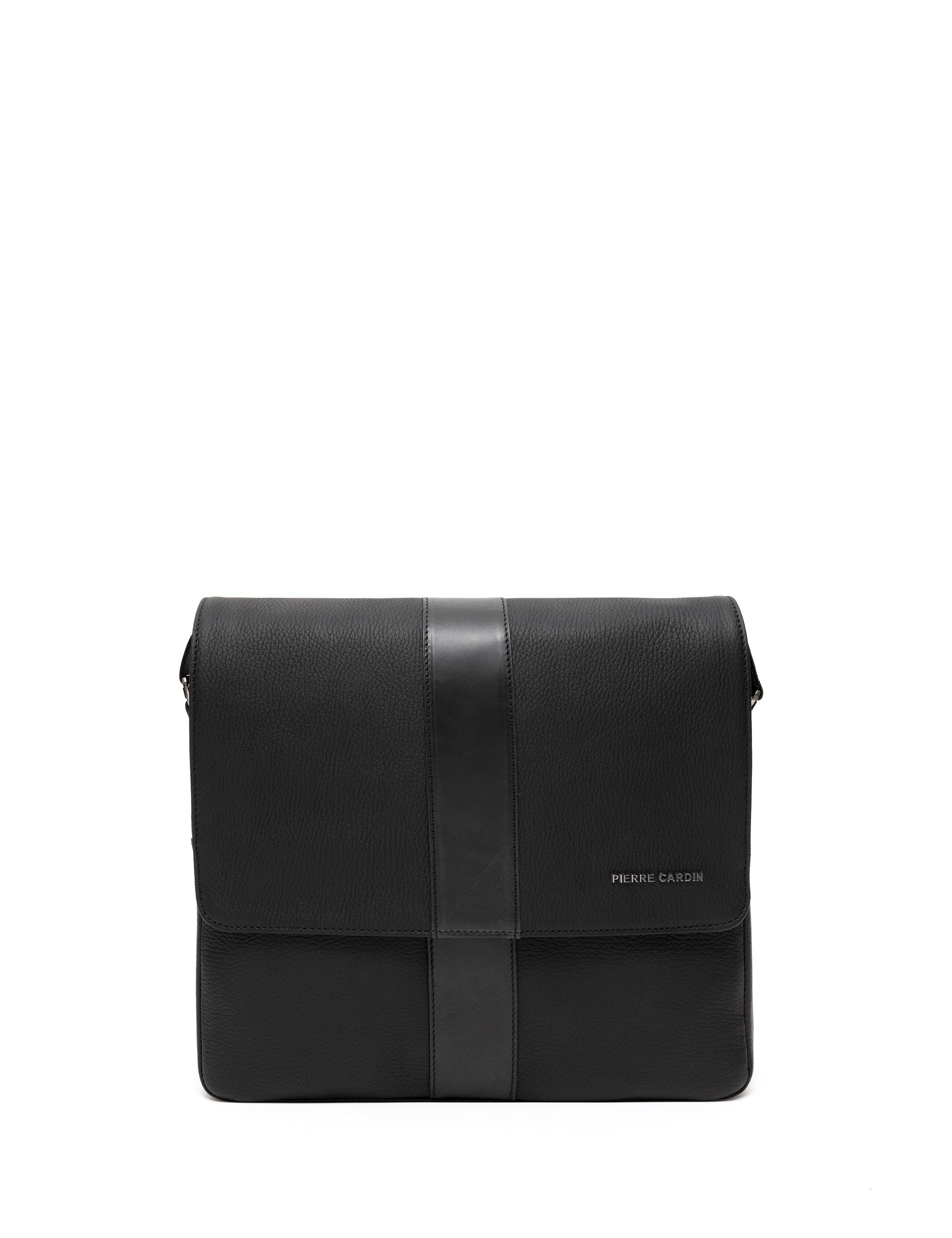 Erkek Siyah Deri Omuz Çantası