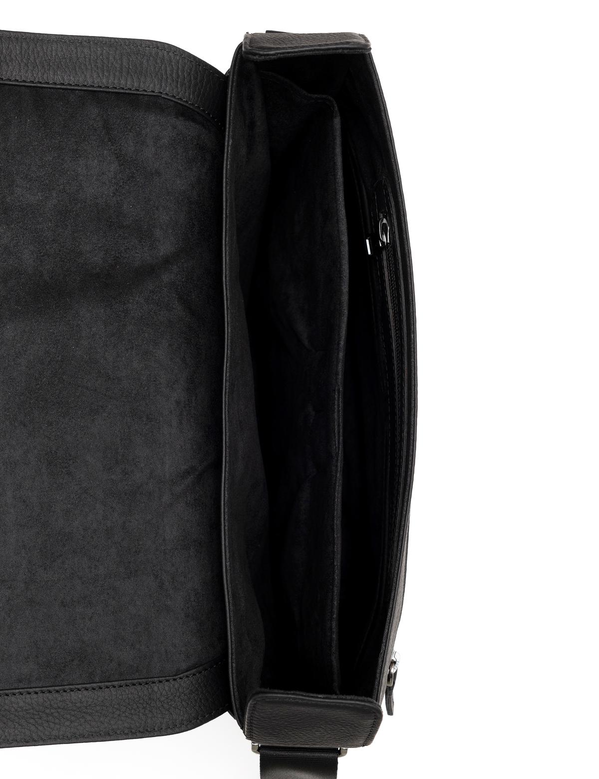 Erkek Siyah Deri Omuz Çantası - 50266866001