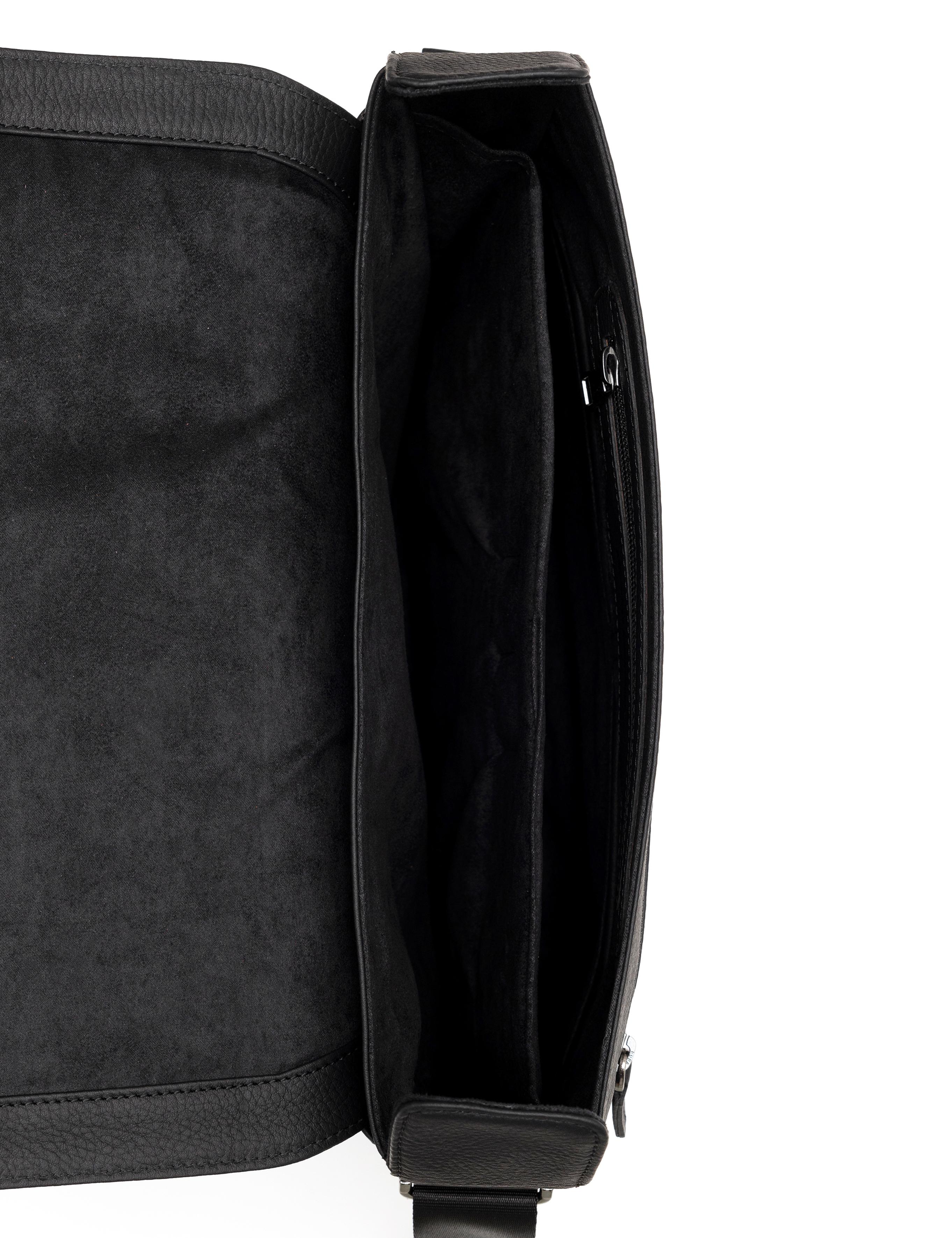 Erkek Siyah Deri Omuz Çantası