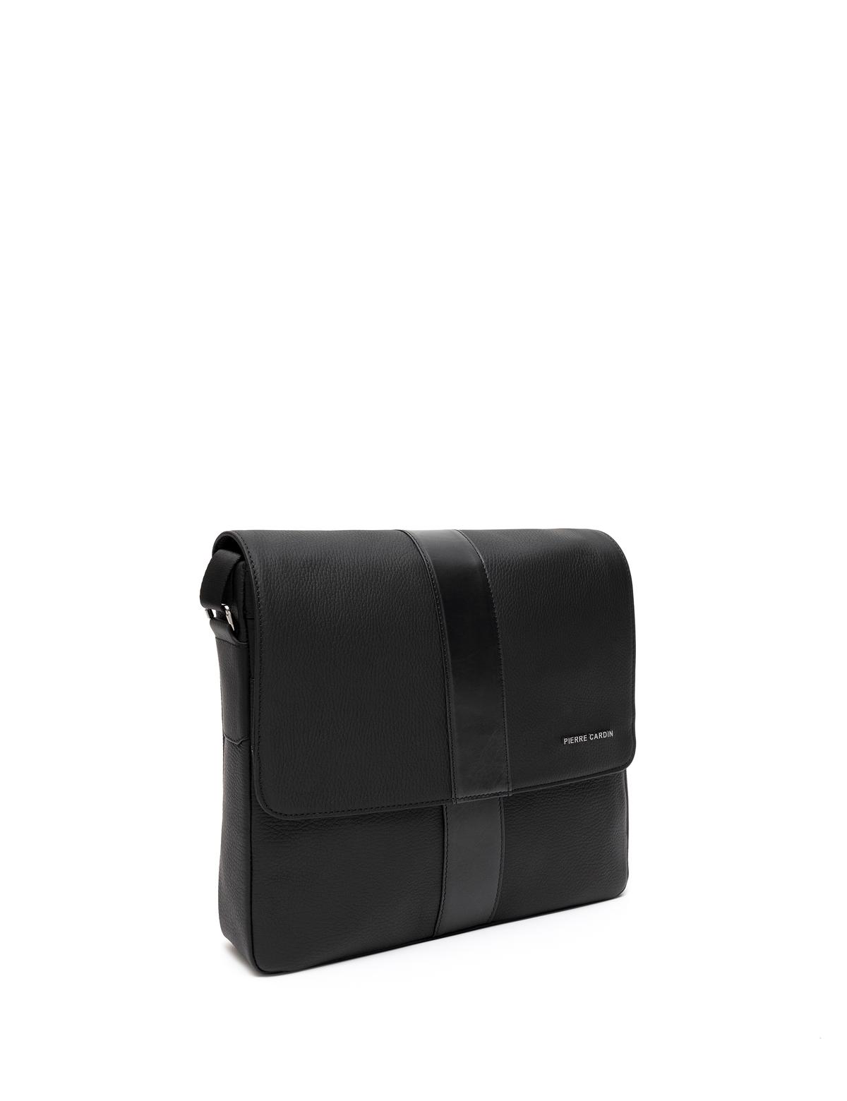 Erkek Siyah Deri Omuz Çantası - 50266866001