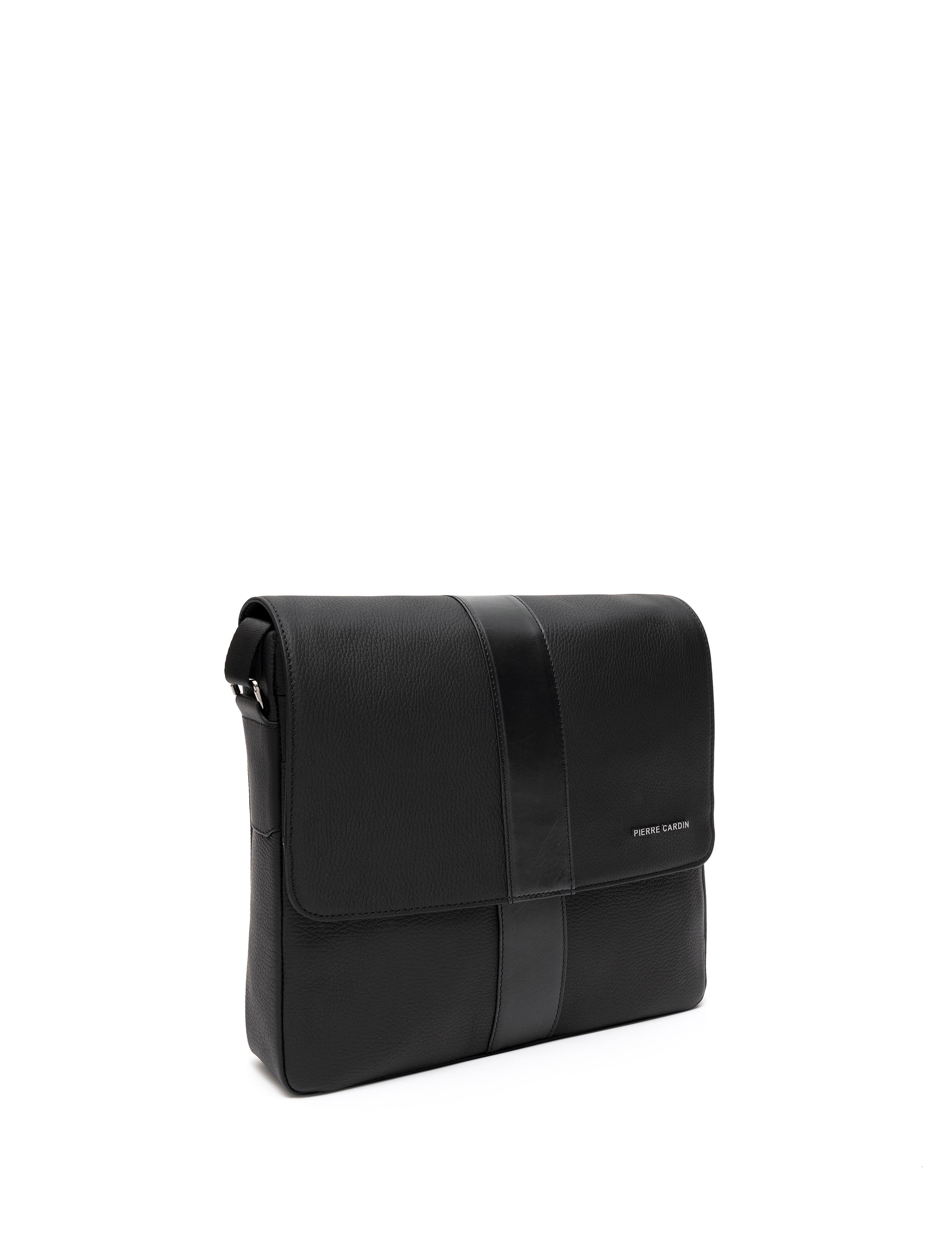 Erkek Siyah Deri Omuz Çantası