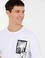 Beyaz Comfort Baskılı Bisiklet Yaka Tişört