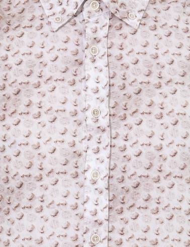 Bej Slim Fit Uzun Kollu Gömlek