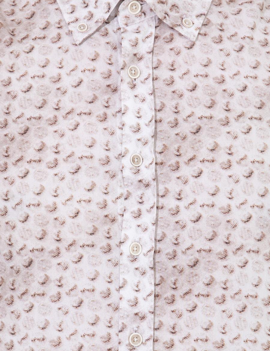 Bej Slim Fit Uzun Kollu Gömlek