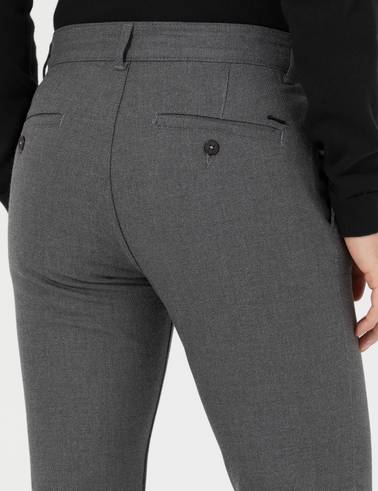 Gri Slim Fit Kanvas Pantolon
