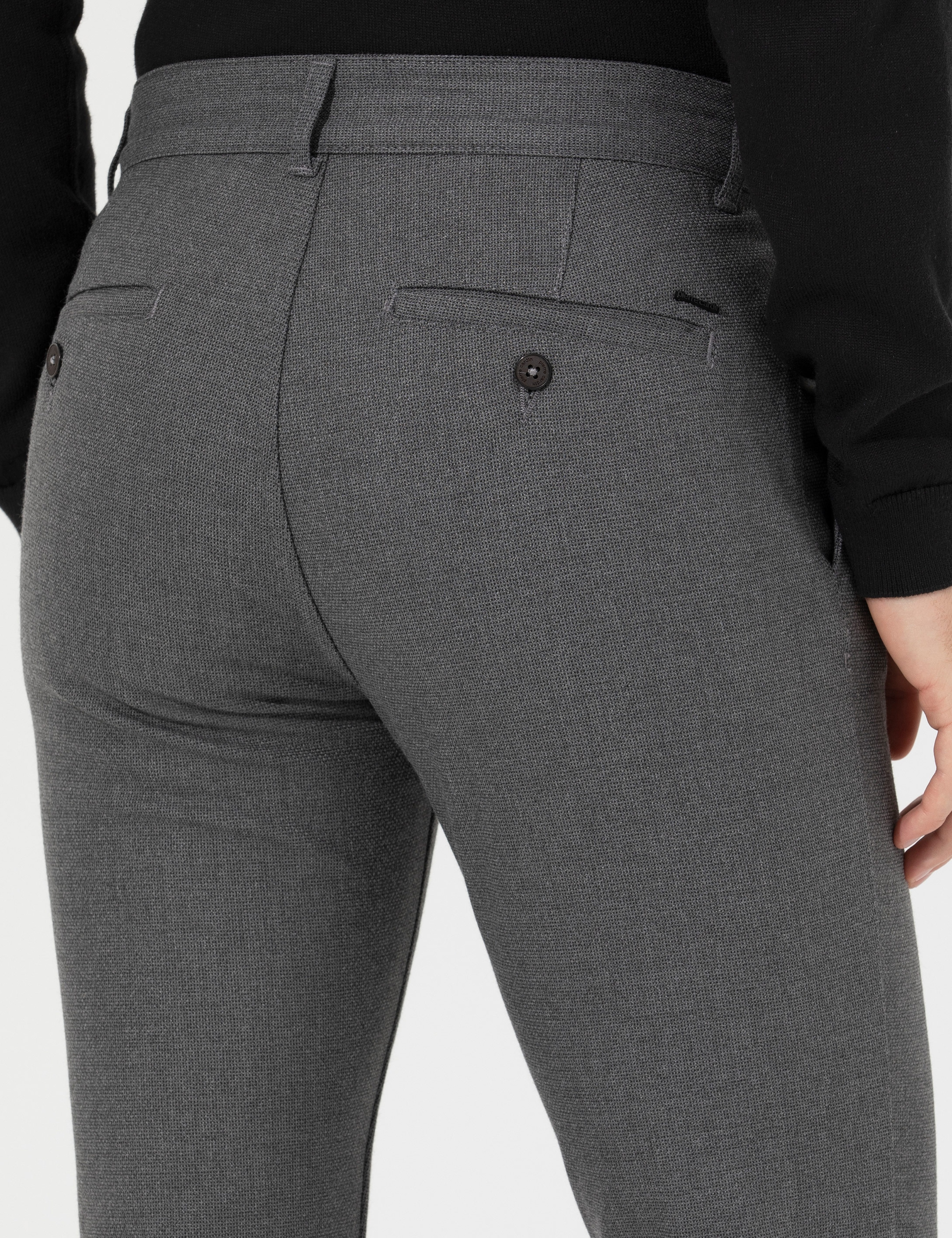 Gri Slim Fit Kanvas Pantolon - Image 7