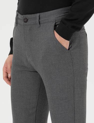Gri Slim Fit Kanvas Pantolon