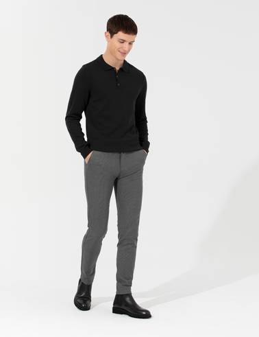 Gri Slim Fit Kanvas Pantolon
