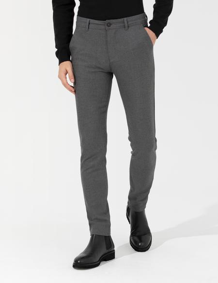 Gri Slim Fit Kanvas Pantolon - 50259761099