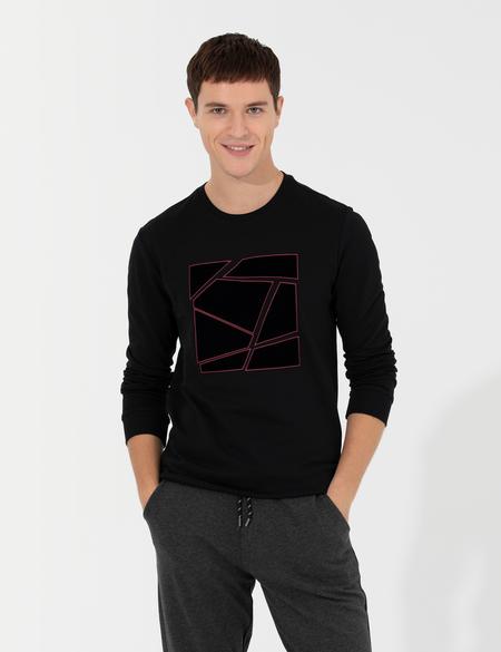 Siyah Slim Fit Sweatshirt - 50258519005