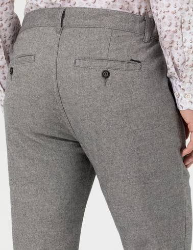 Gri Slim Fit Kanvas Pantolon