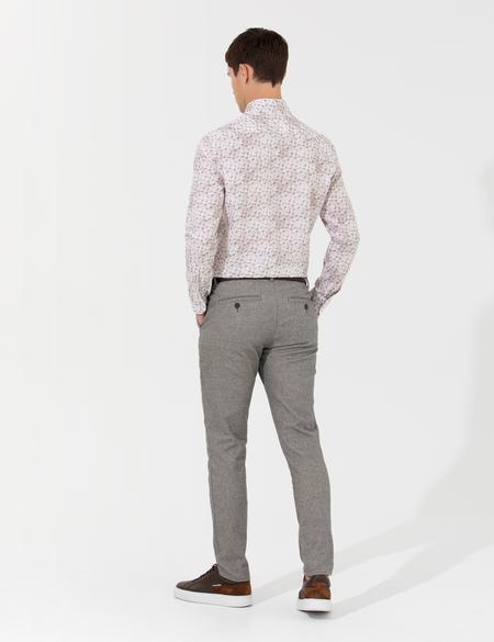 Gri Slim Fit Kanvas Pantolon - 50259778053