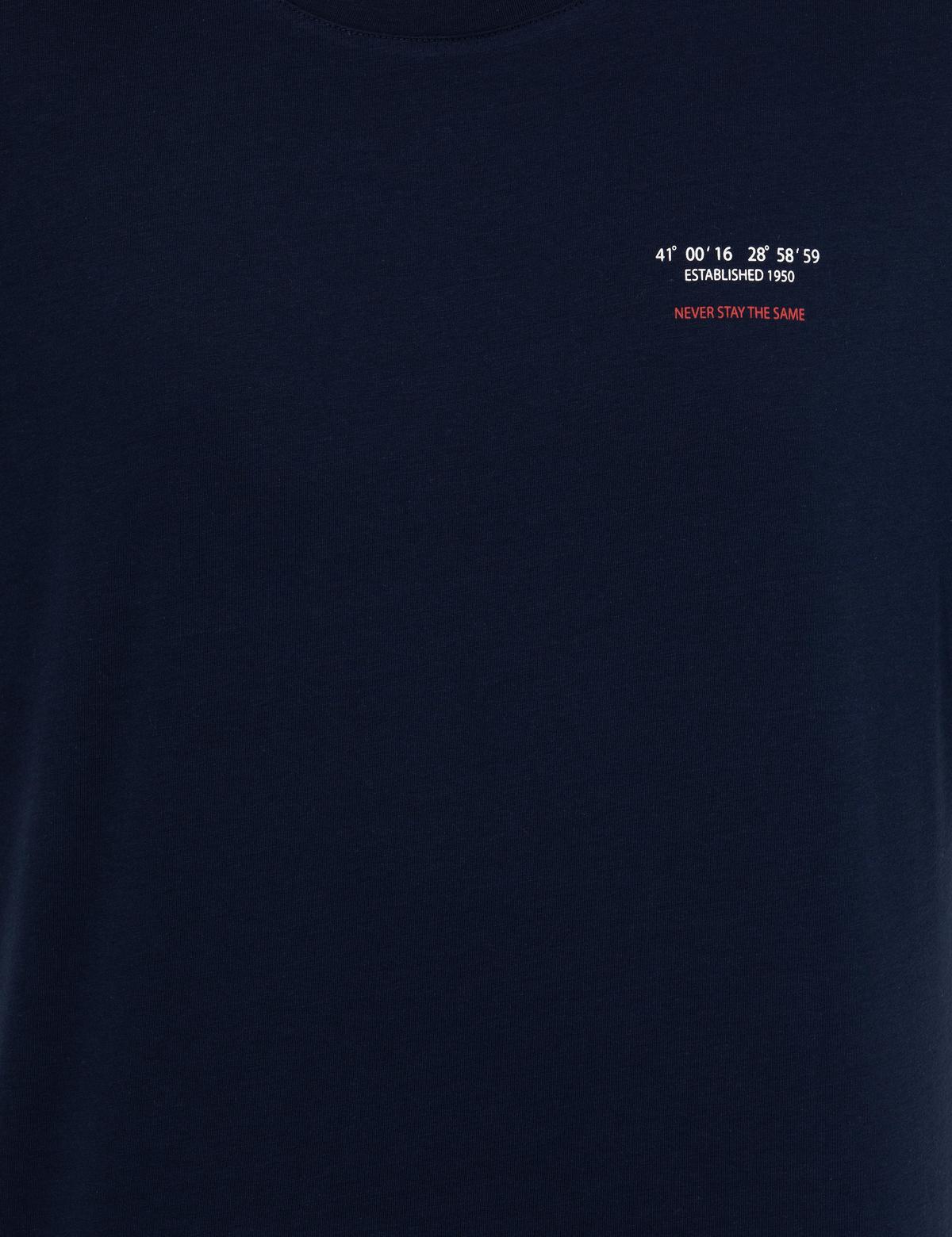 Lacivert Regular Fit Bisiklet Yaka Tişört - 50260072017