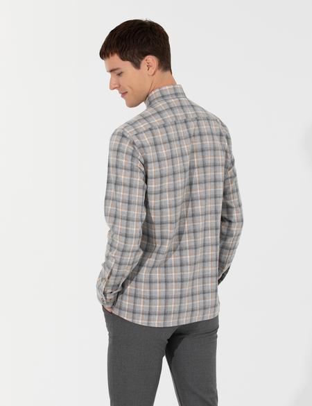 Gri Slim Fit Uzun Kollu Gömlek - 50259491011