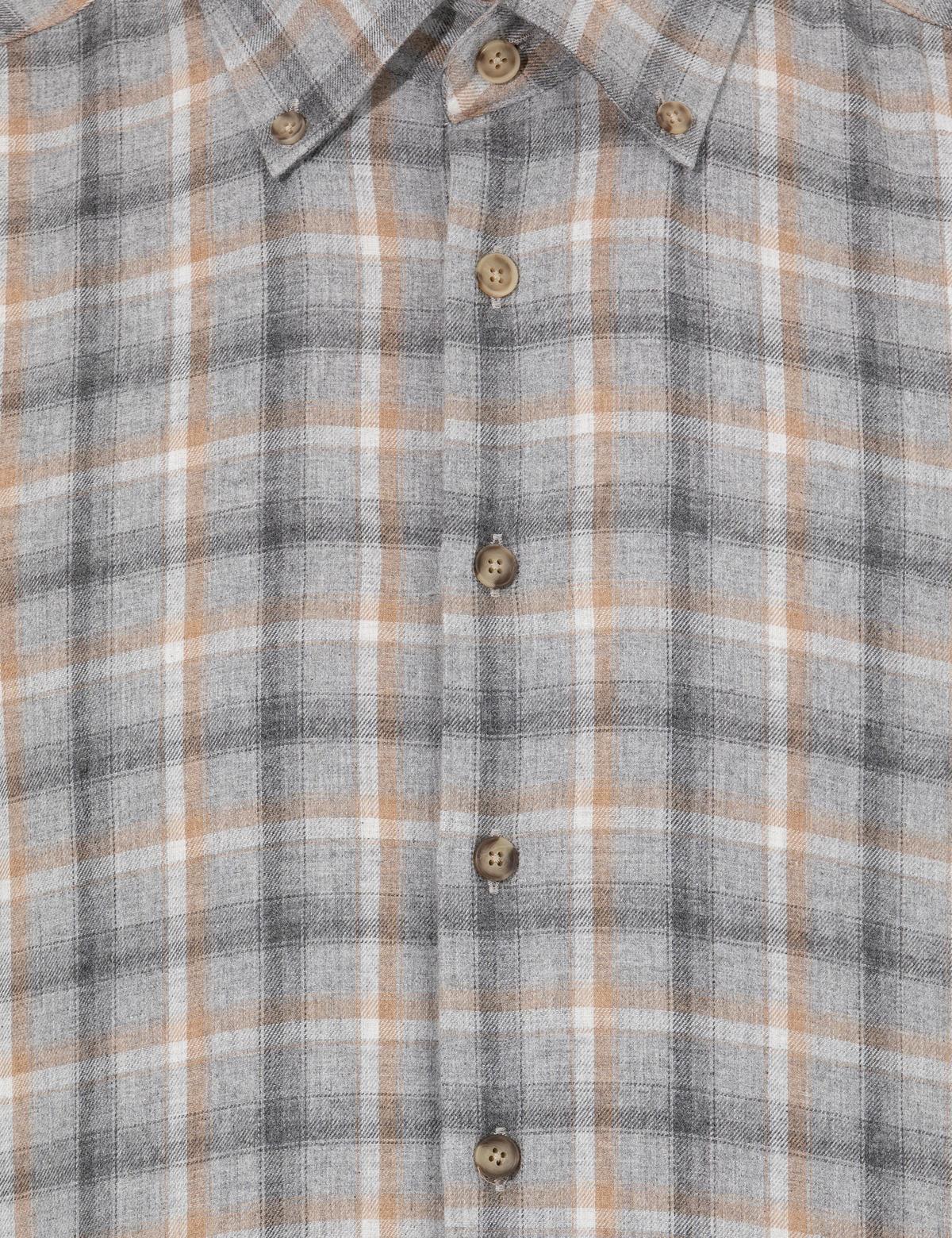 Gri Slim Fit Uzun Kollu Gömlek - 50259491011