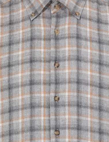 Gri Slim Fit Uzun Kollu Gömlek