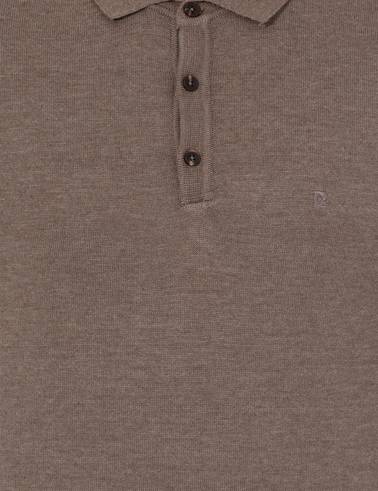 Vizon Melanj Slim Fit Polo Yaka Basic Triko Kazak