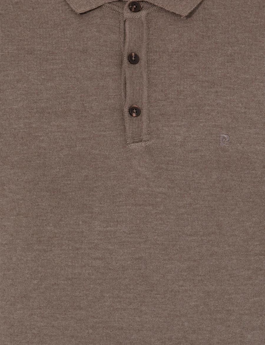 Vizon Melanj Slim Fit Polo Yaka Basic Triko Kazak