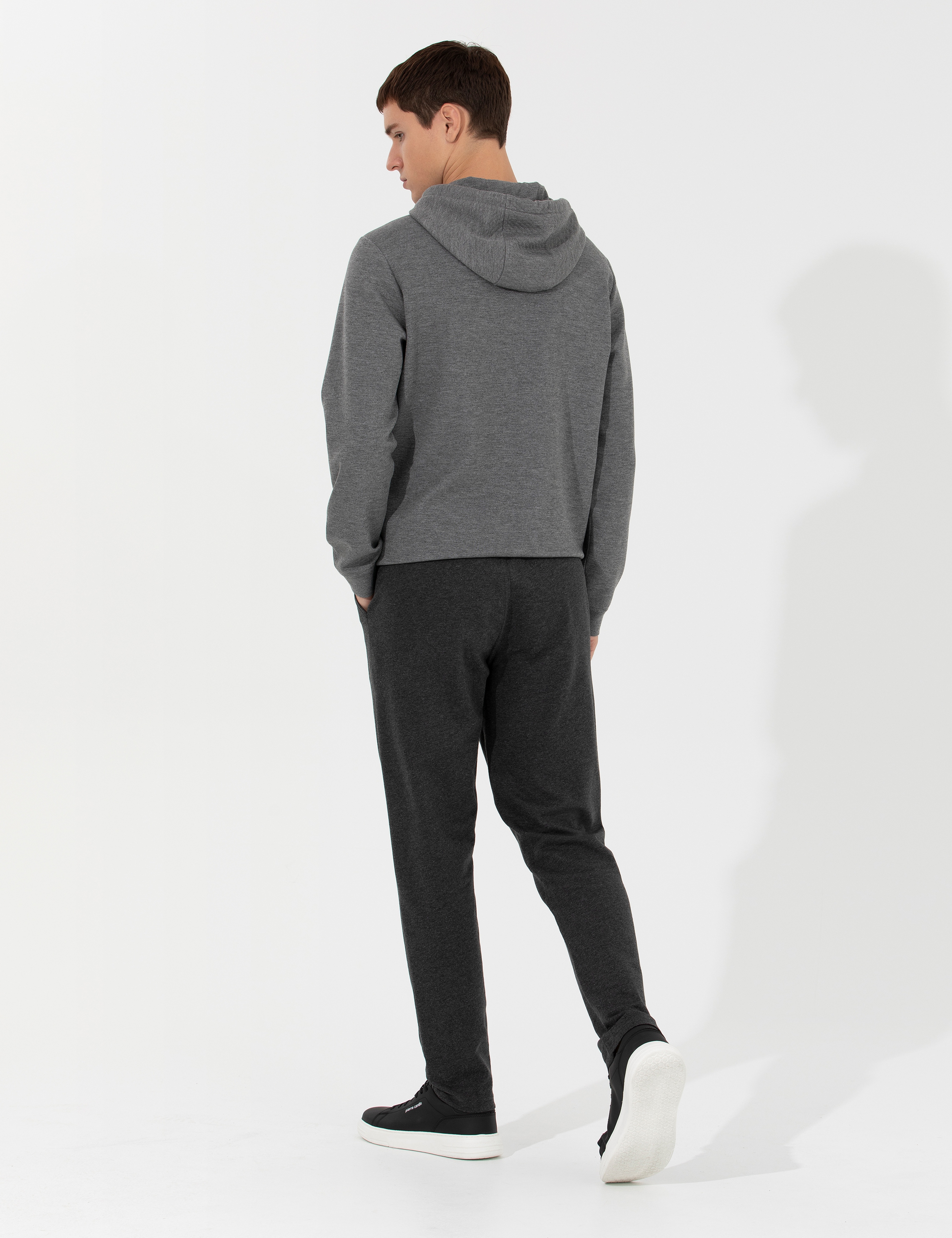 Antrasit Melanj Slim Fit Eşofman Altı - Image 4