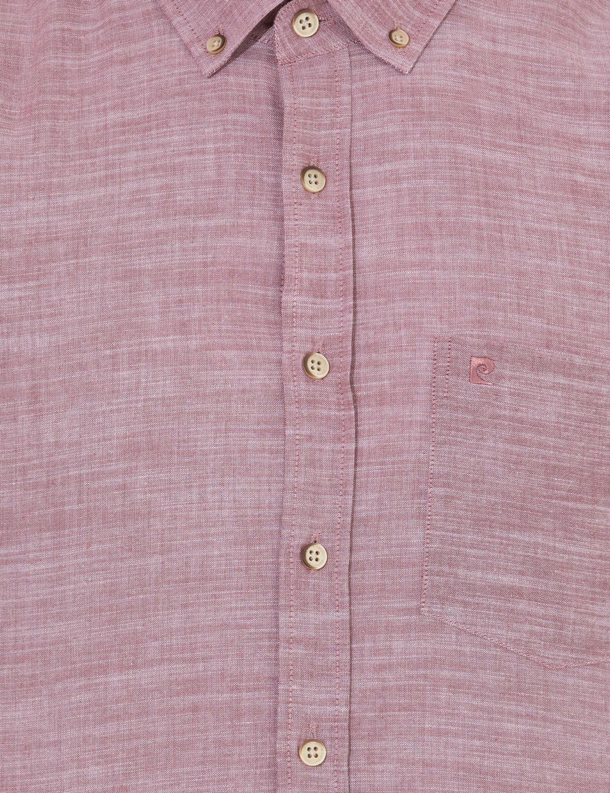 Bordo Keten Görünümlü Regular Fit Kısa Kollu Gömlek - 50255247031