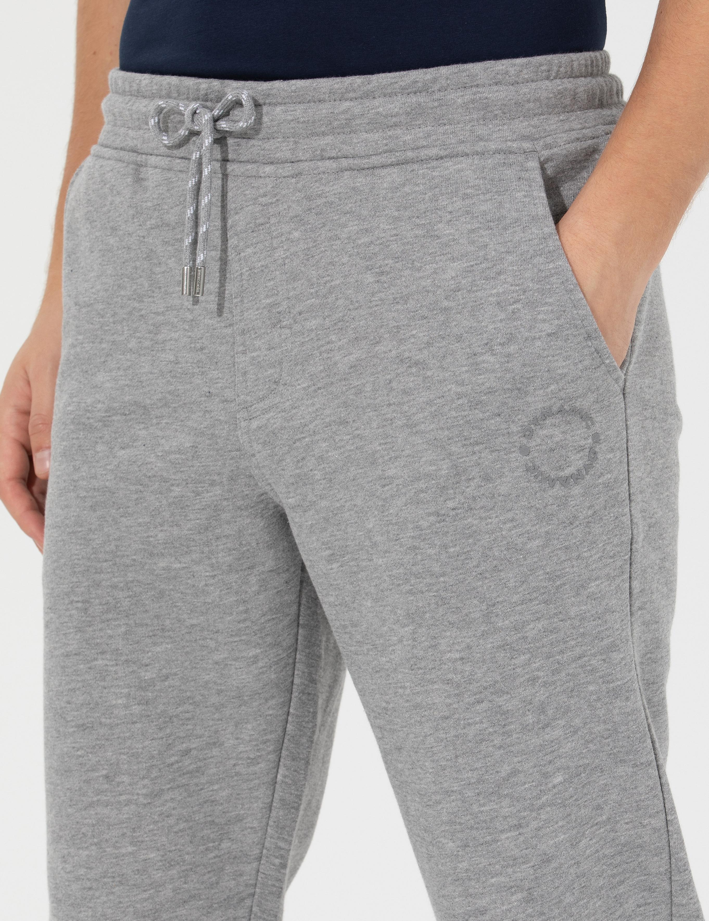 Gri Melanj Slim Fit Eşofman Altı