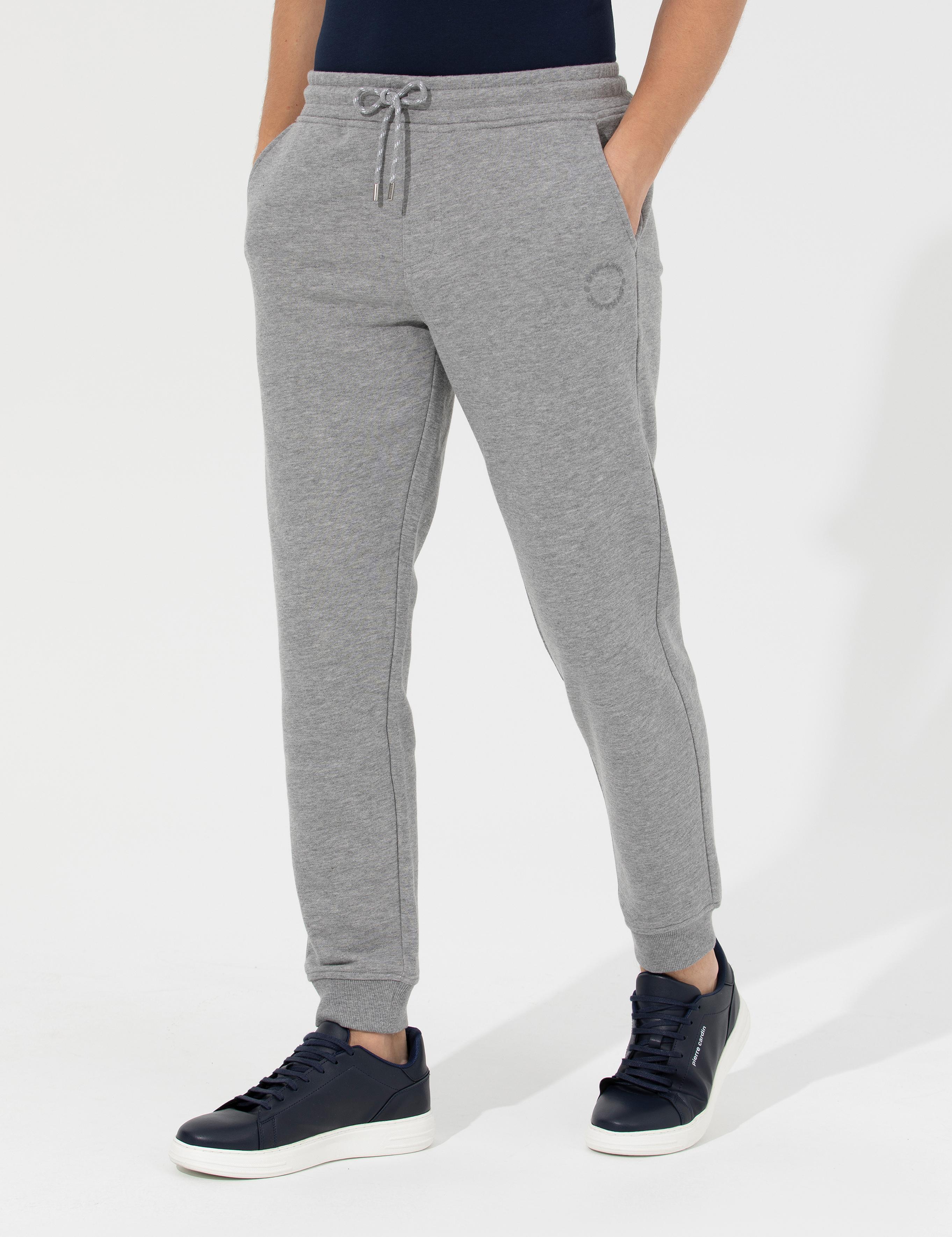 Gri Melanj Slim Fit Eşofman Altı