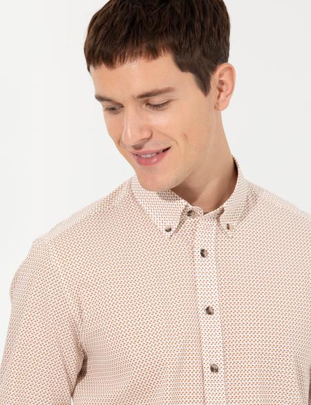 Turuncu Slim Fit Uzun Kollu Gömlek - 50259522023