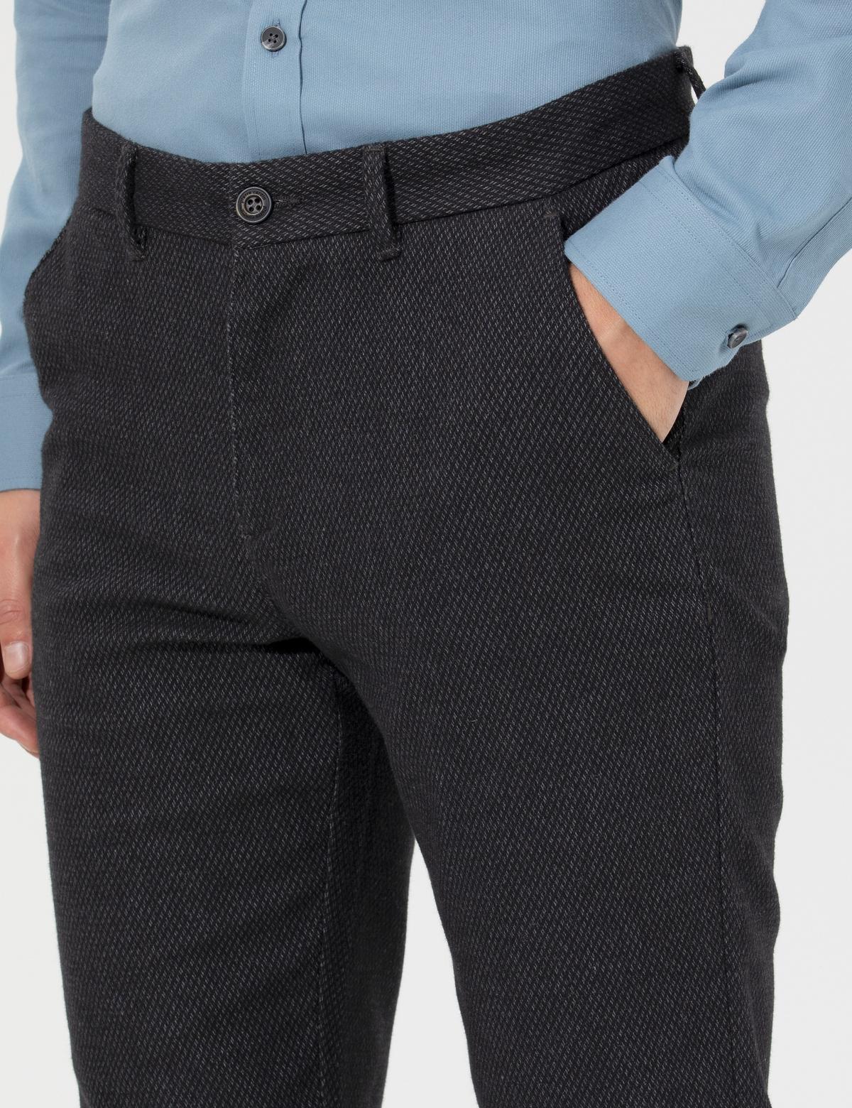 Siyah Slim Fit Kanvas Pantolon - 50259776209