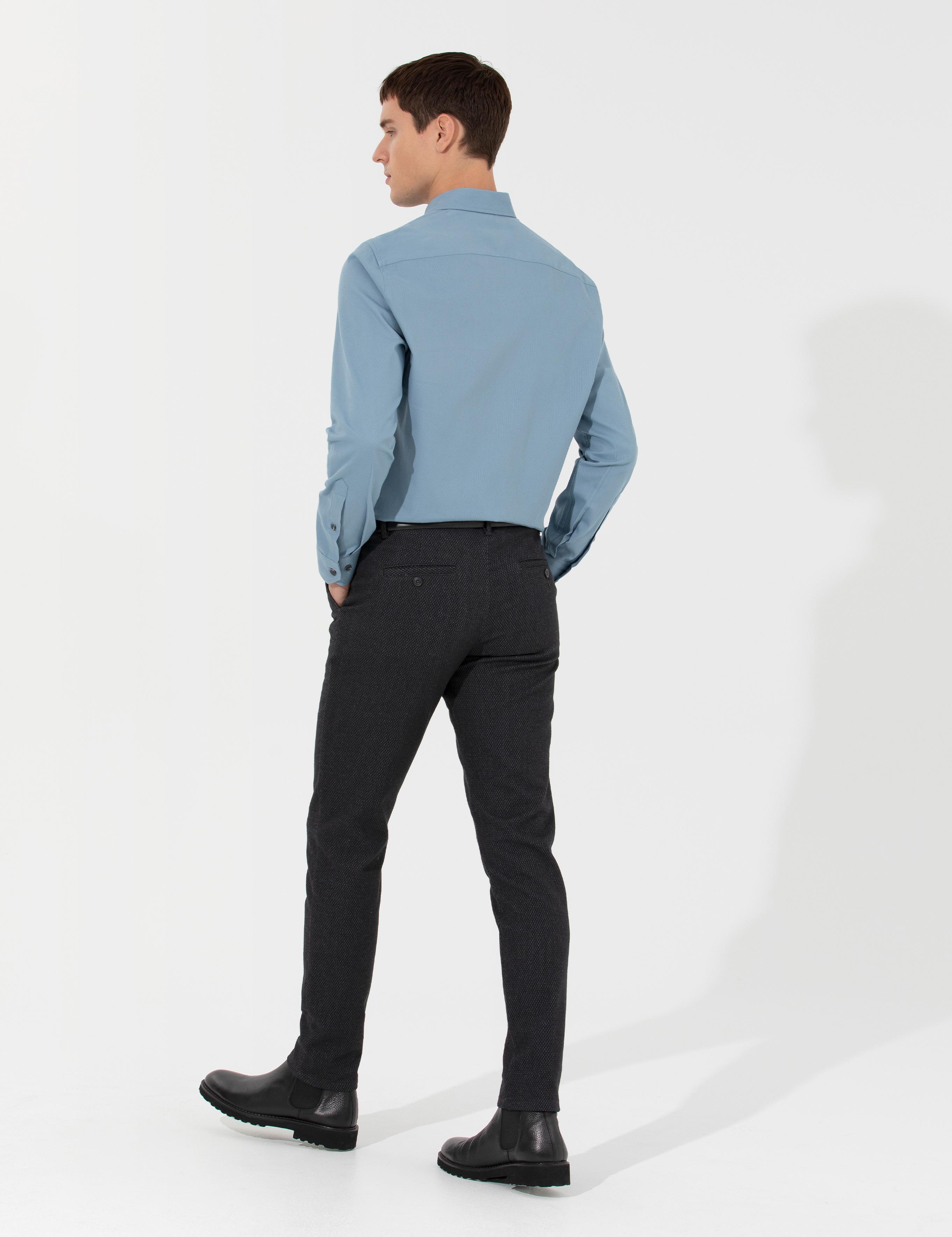 Siyah Slim Fit Kanvas Pantolon