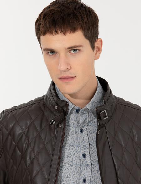 Kahverengi Deri Ceket - 50262424026