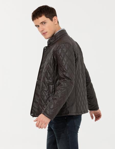 Kahverengi Deri Ceket - 50262424026