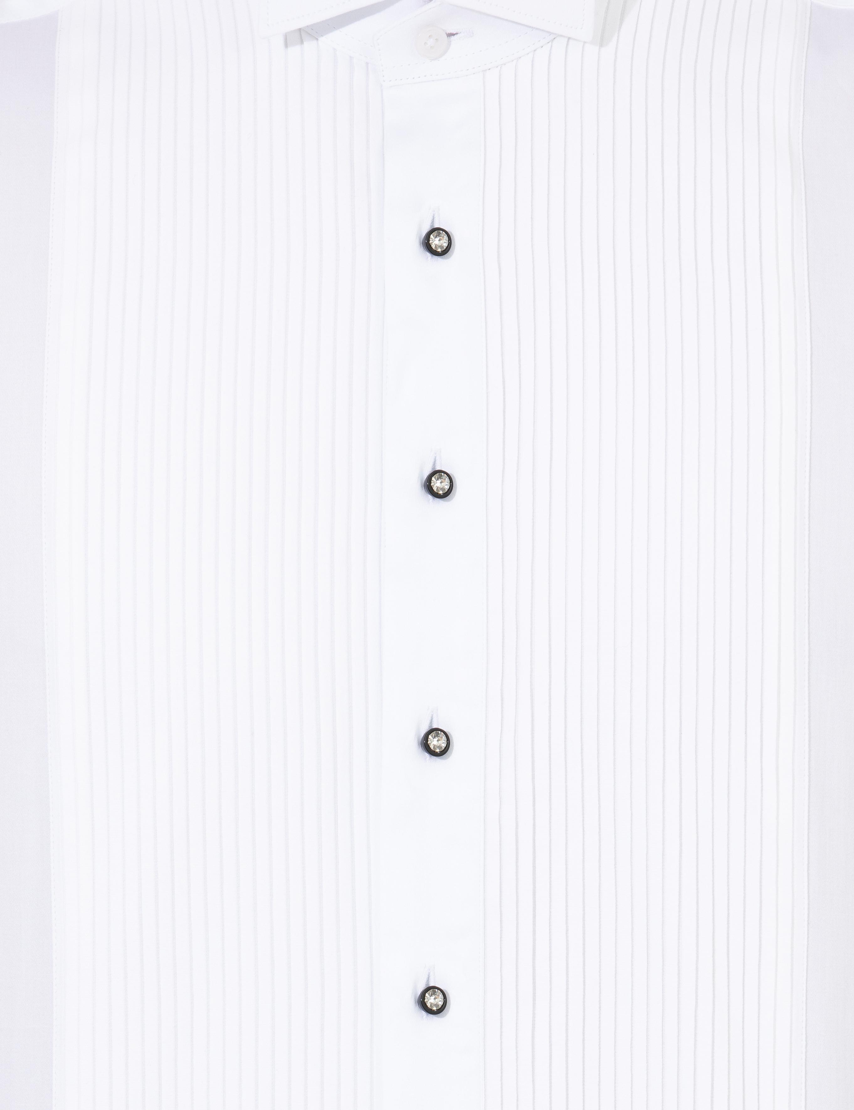 Beyaz Slim Fit Smokin Gömlek