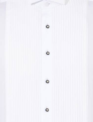 Beyaz Slim Fit Smokin Gömlek