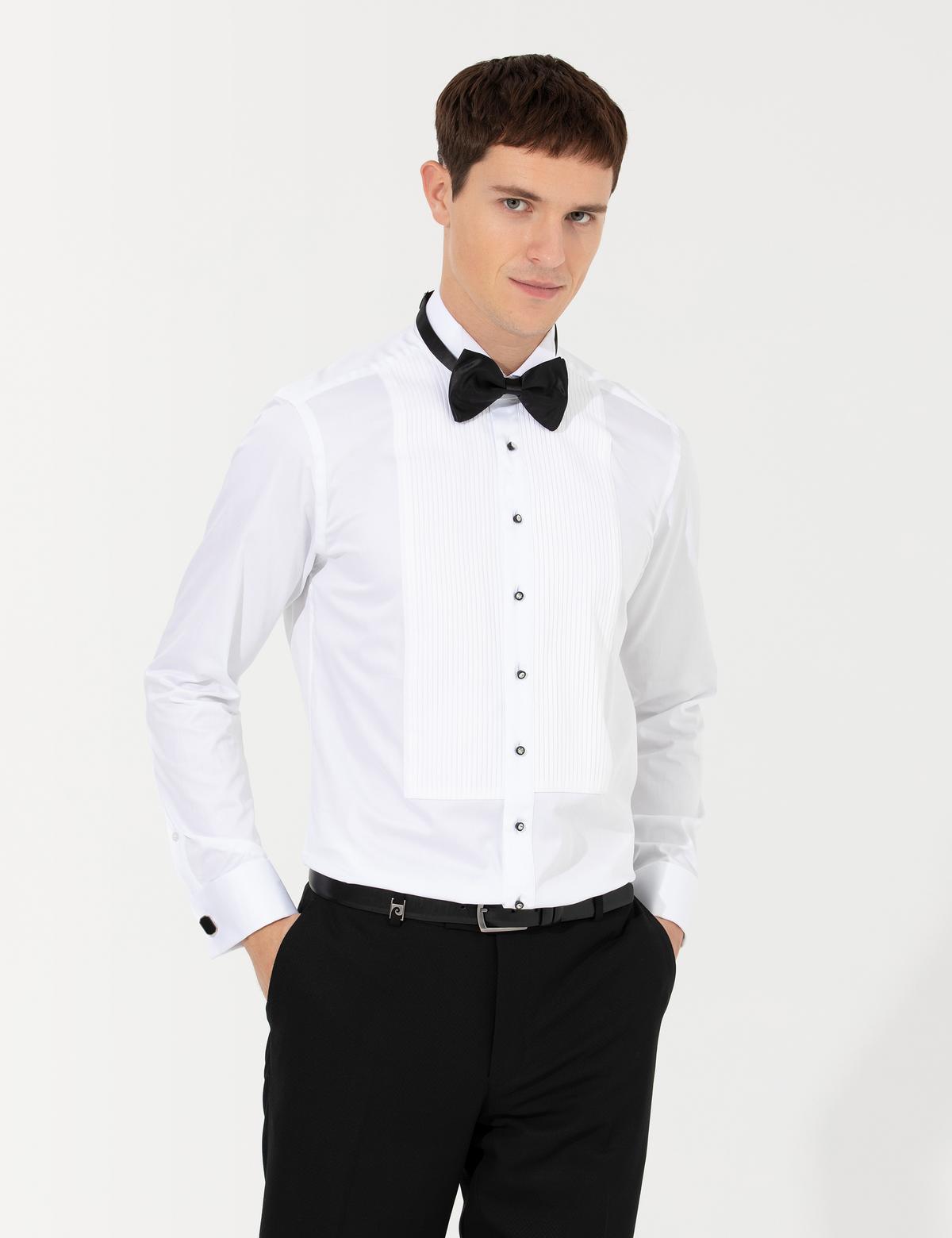 Beyaz Slim Fit Smokin Gömlek - 50251062007