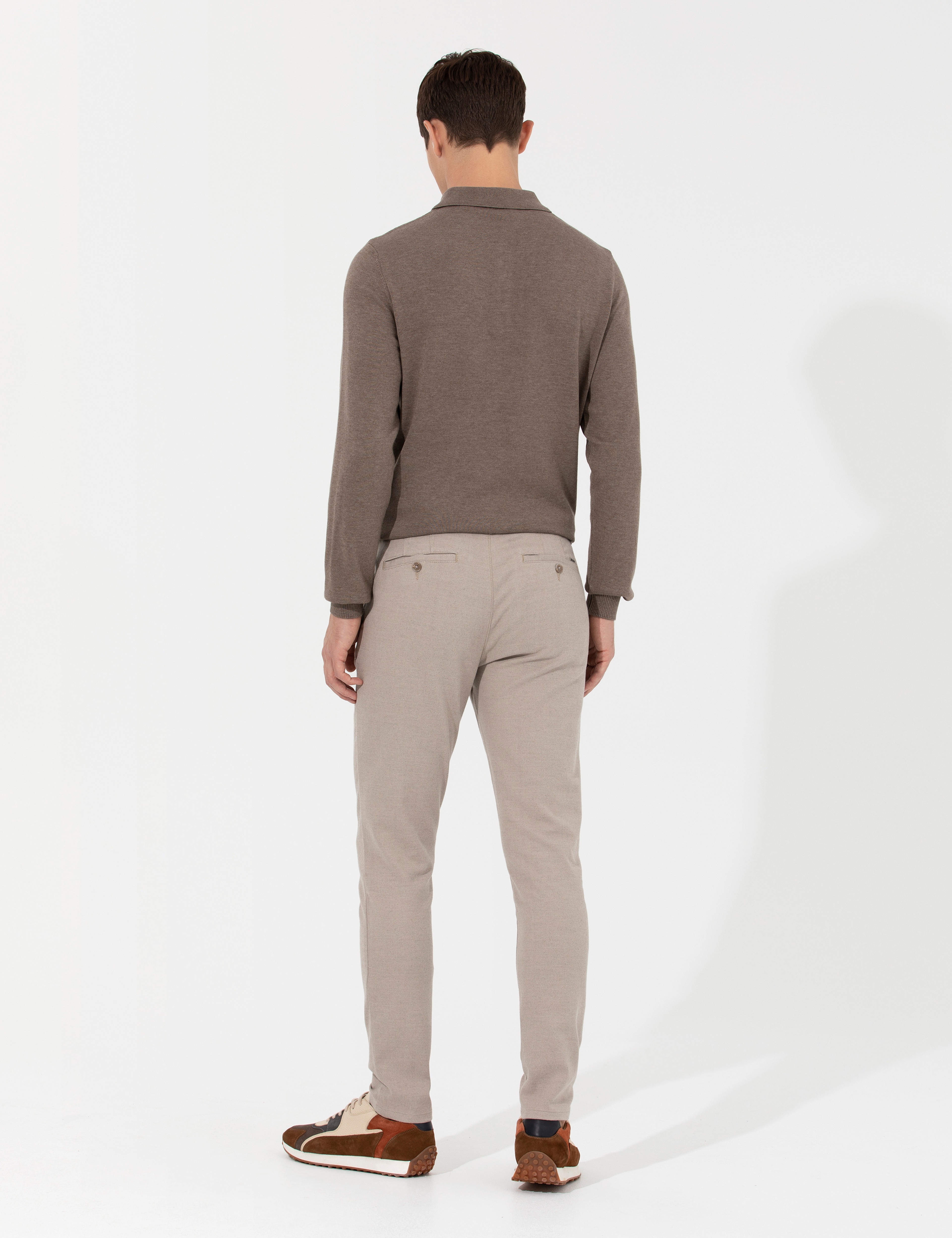 Bej Slim Fit Kanvas Pantolon - Image 4