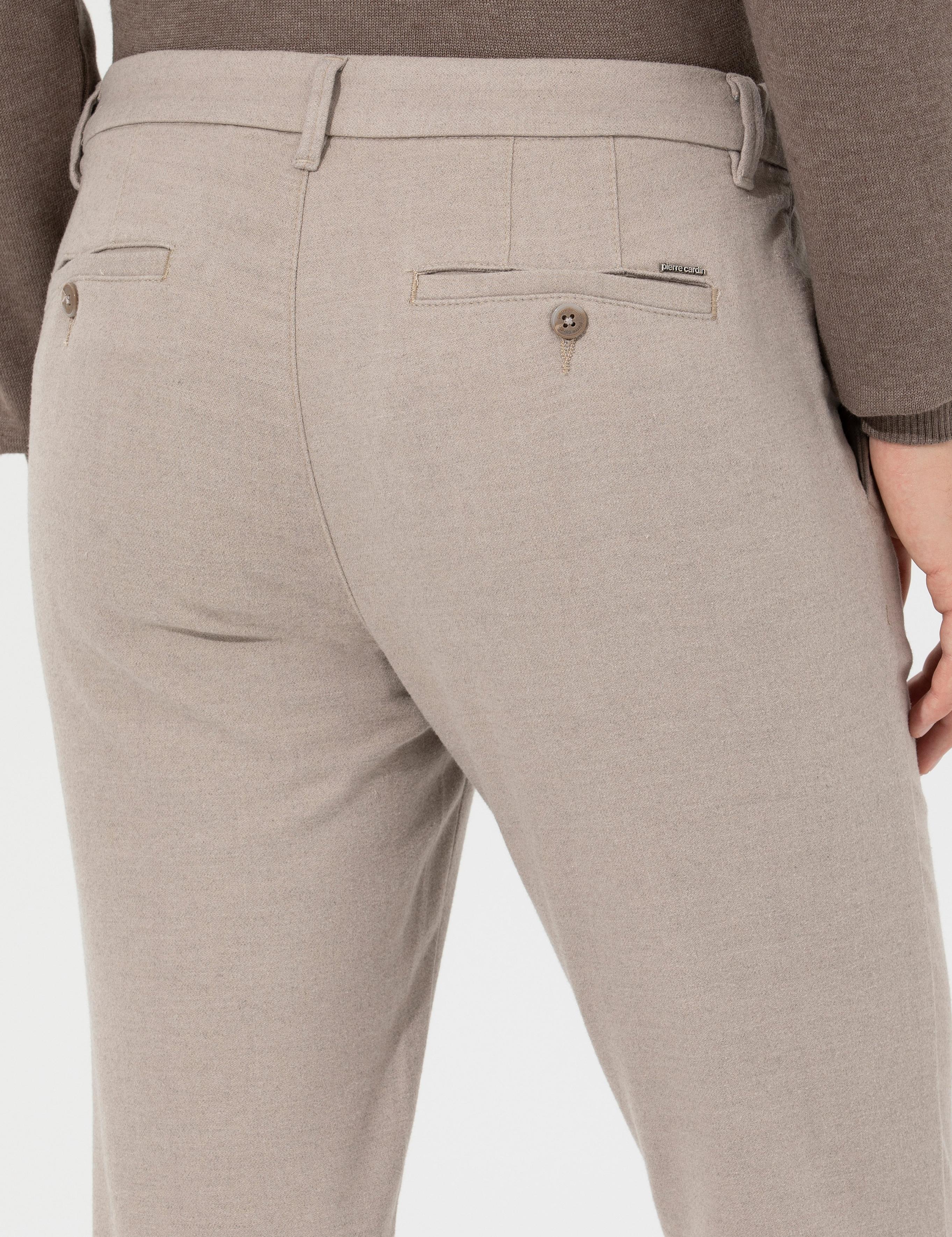 Bej Slim Fit Kanvas Pantolon