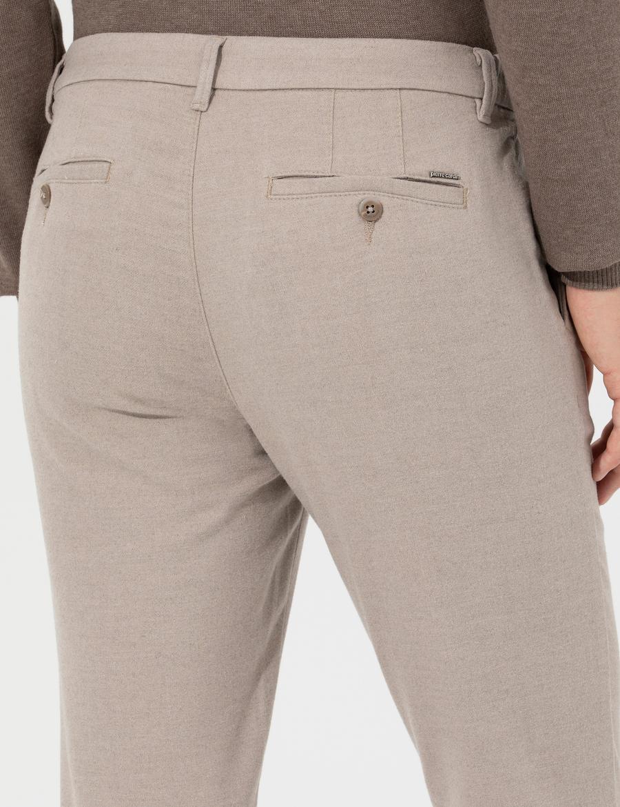 Bej Slim Fit Kanvas Pantolon