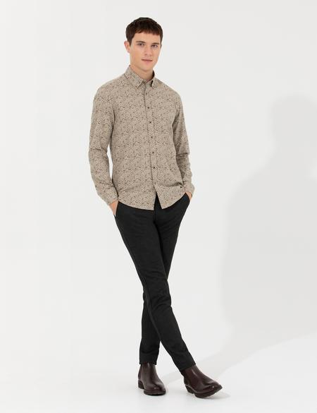 Siyah Slim Fit Kanvas Pantolon - 50259761249