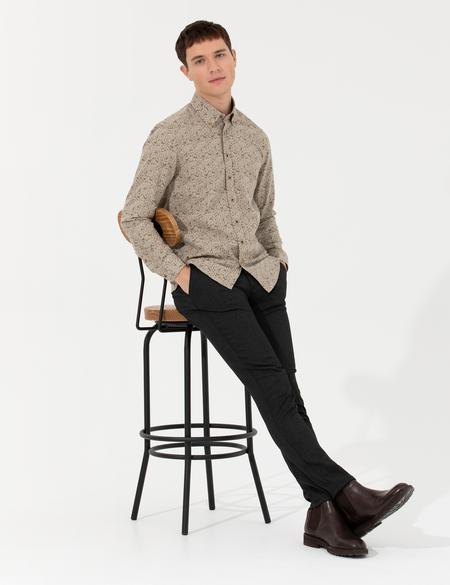 Siyah Slim Fit Kanvas Pantolon - 50259761249