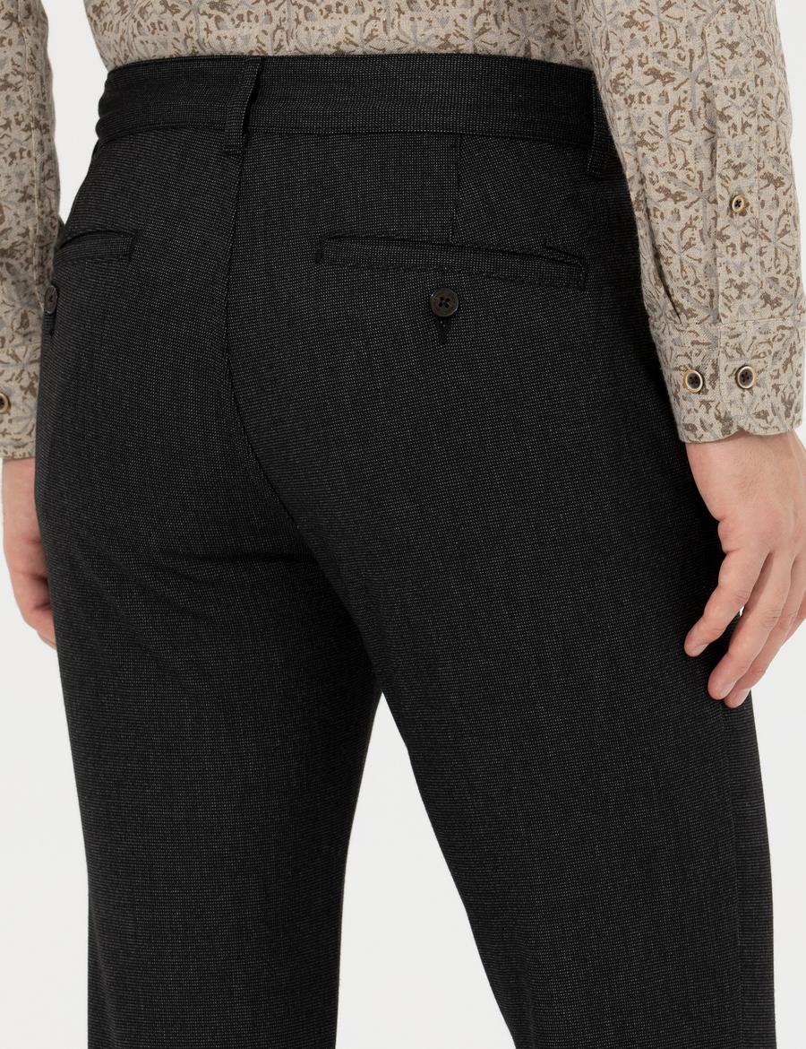 Siyah Slim Fit Kanvas Pantolon