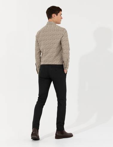 Siyah Slim Fit Kanvas Pantolon