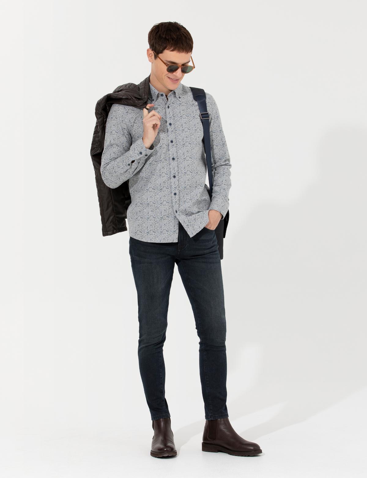 Lacivert Slim Fit Jean Pantolon