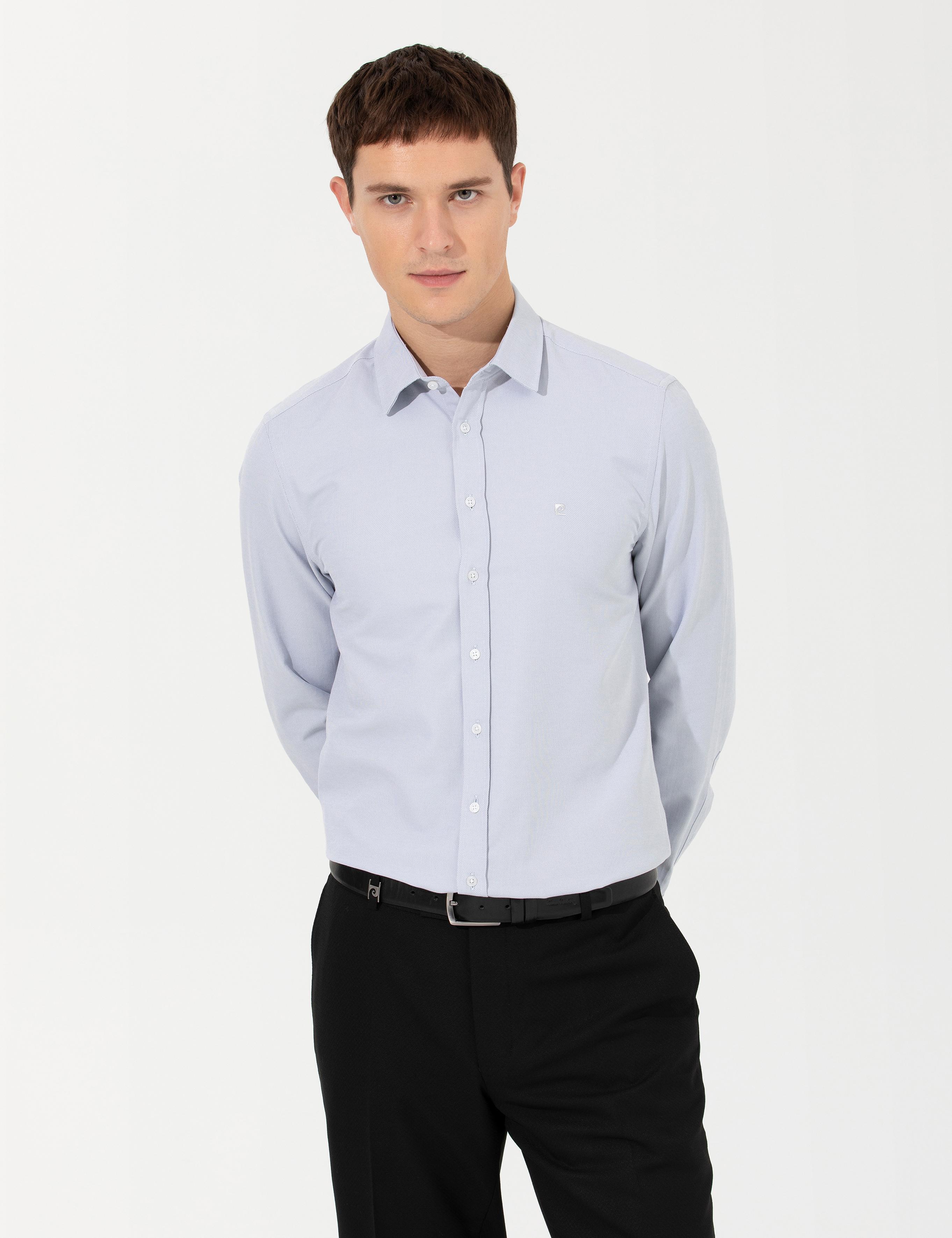 Gri Slim Fit Oxford Gömlek