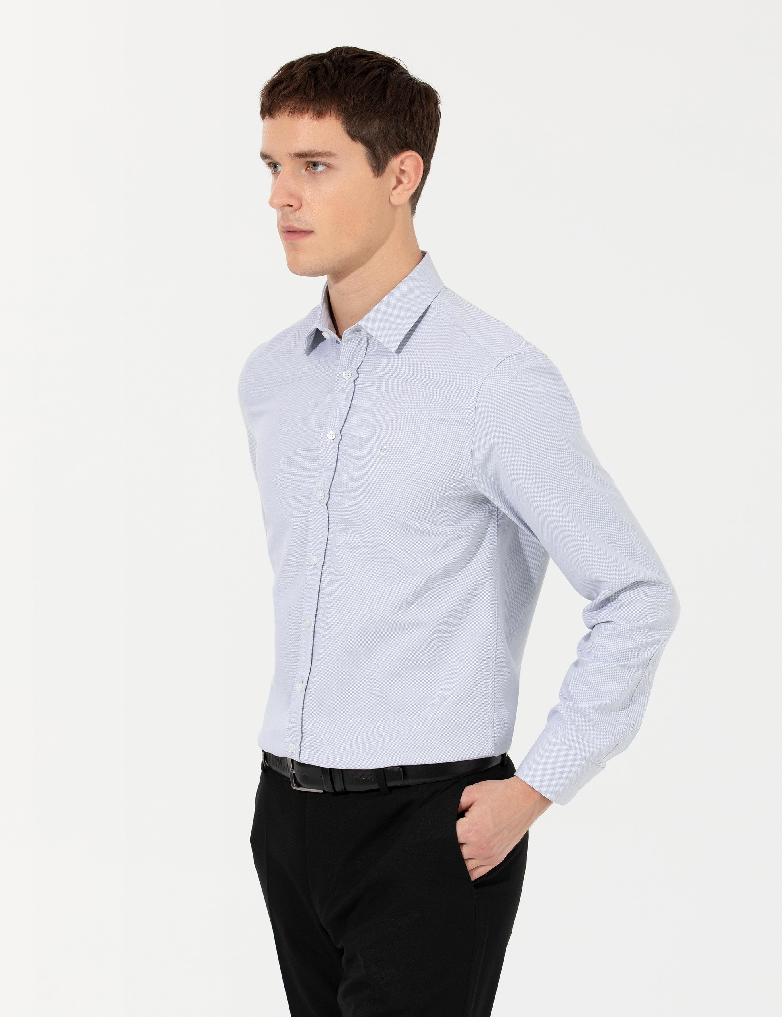 Gri Slim Fit Oxford Gömlek